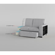 Homelegance 9630GY*22LRC Pompano Grey Pull Out Sofa Chaise w/ Right Side Facing Chaise & Side Shelf Storage
