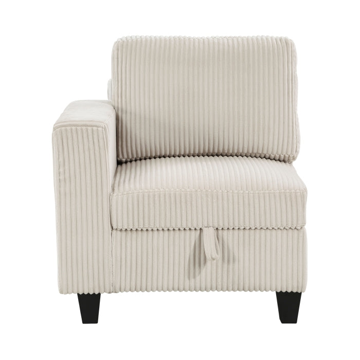 Homelegance 9650NBE-C1A Walterboro Chair with One Arm & Storage & Charging Ports