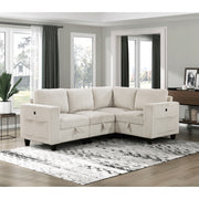 Homelegance 9650NBE-C1A Walterboro Chair with One Arm & Storage & Charging Ports