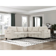 Homelegance 9650NBE-C1A Walterboro Chair with One Arm & Storage & Charging Ports