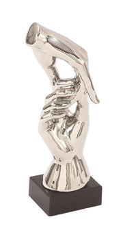 UMA 96765 Silver Porcelain Ceramic Hands Decorative Sculpture, 5" x 4" x 13"