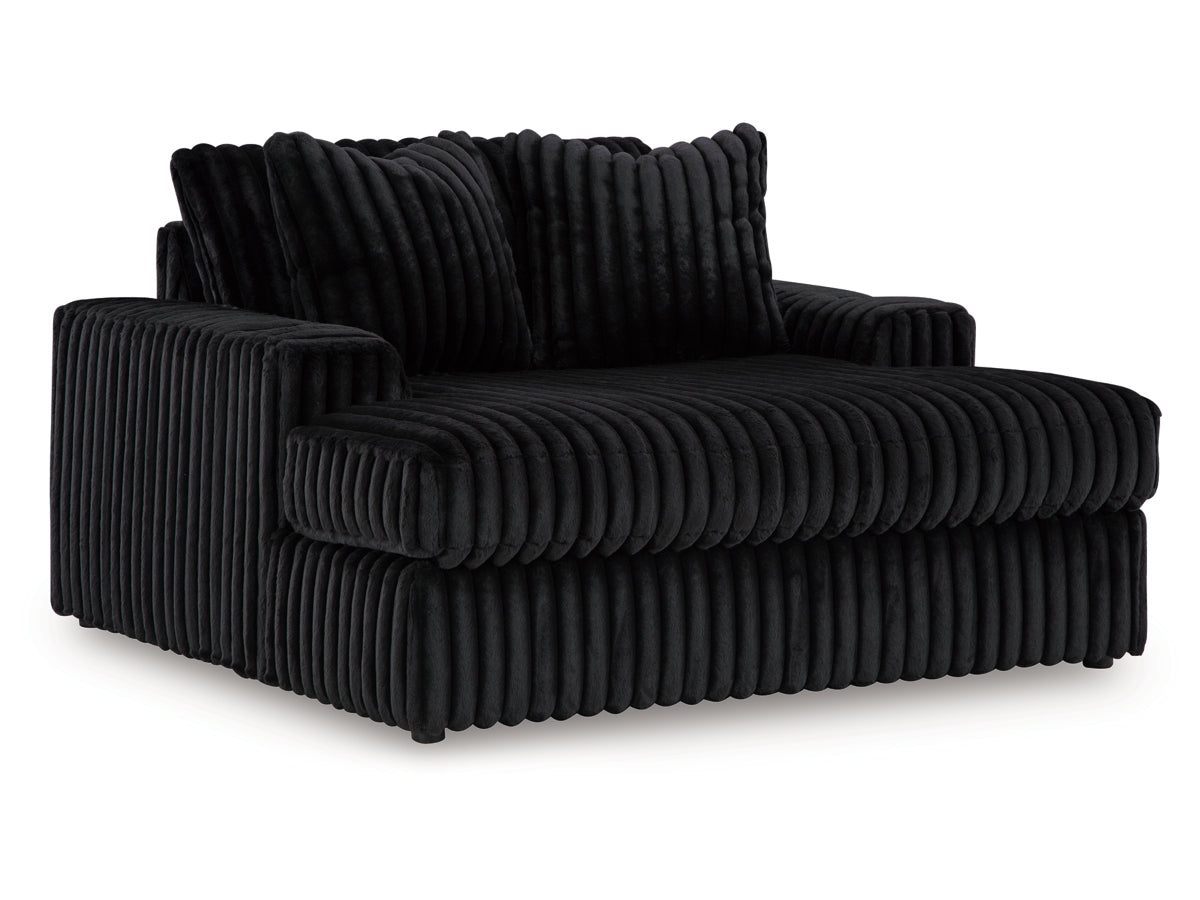 Ashley 9810315 Midnight Madness Onyx Oversized Chaise w/ Cup Holders