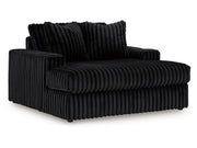 Ashley 9810315 Midnight Madness Onyx Oversized Chaise w/ Cup Holders