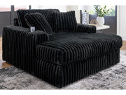 Ashley 9810315 Midnight Madness Onyx Oversized Chaise w/ Cup Holders