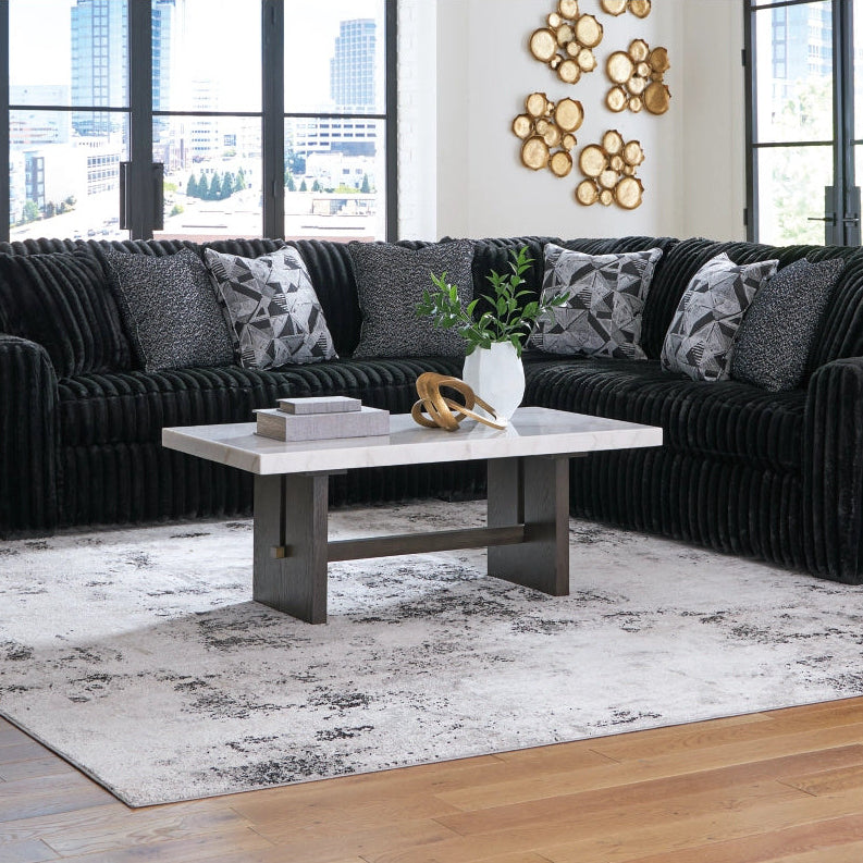 Ashley 98103S6 Midnight Madness Onyx 3 Piece Sectional