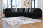 Ashley 98103S6 Midnight Madness Onyx 3 Piece Sectional