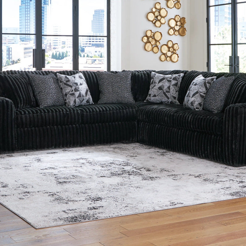 Ashley 98103S6 Midnight Madness Onyx 3 Piece Sectional