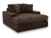 Ashley 9810415 Midnight Madness Chocolate Oversized Chaise w/ Cup Holders