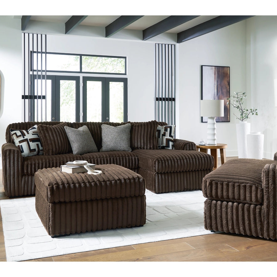 Ashley 98104S2 Midnight-Madness Chocolate 2-Piece Sectional Sofa with RHF Chaise ( Special Order )