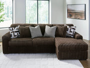 Ashley 98104S2 Midnight-Madness Chocolate 2-Piece Sectional Sofa with RHF Chaise ( Special Order )