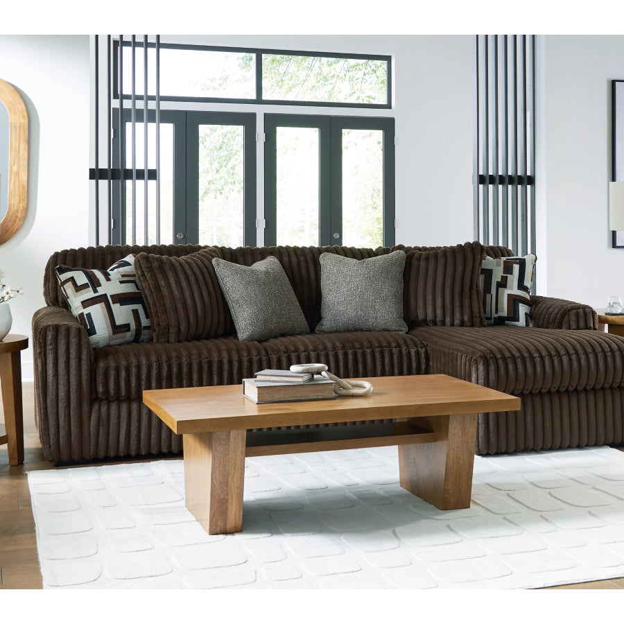 Ashley 98104S2 Midnight-Madness Chocolate 2-Piece Sectional Sofa with RHF Chaise ( Special Order )