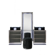 FOA FM72020DG-V-SET Noire LED Vanity w/ Stool Set
