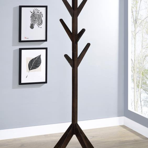 Coaster 983273 Margaret Solid Wood Coat Rack Clothing Hanger Cappuccino