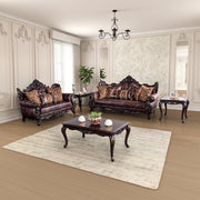 FOA FM65005BR Palencia Traditional Sofa Loveseat Set