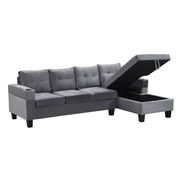 Milton K214S00003 2 Piece Gray Sectional Sofa w/ Storage Chaise