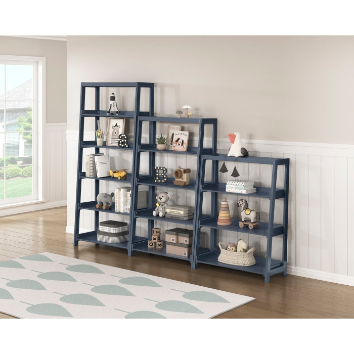 Homelegance B2024BU-16S3 Sloane Navy Blue 3 Fixed Bookshelf