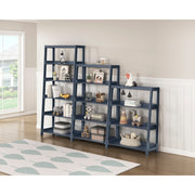 Homelegance B2024BU-16S5 Sloane Navy Blue 5 Fixed Bookshelf