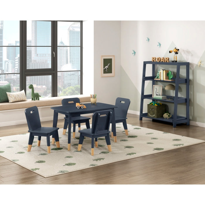 Homelegance B2024BU-16S3 Sloane Navy Blue 3 Fixed Bookshelf