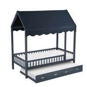 Homelegance B2024BUCP-1 Sloane Navy Blue Twin Canopy Platform Bed ( Trundle / Storage Drawers Sold Separately )