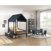 Homelegance B2024BU-16S5 Sloane Navy Blue 5 Fixed Bookshelf