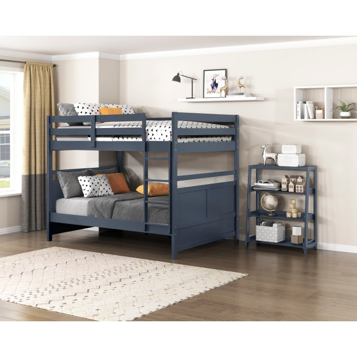 Homelegance B2024BU-16S3 Sloane Navy Blue 3 Fixed Bookshelf
