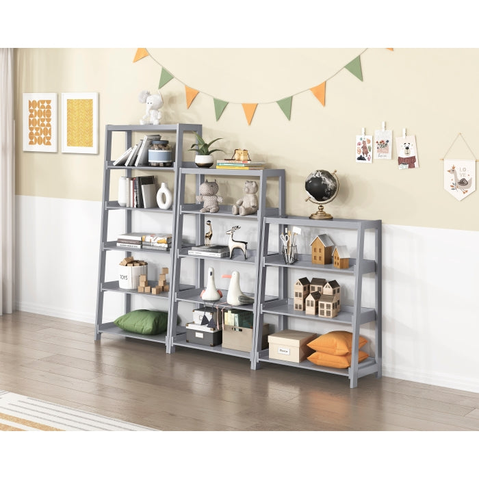 Homelegance B2024GY-16S3 Sloane Gray 3 Fixed Bookshelf