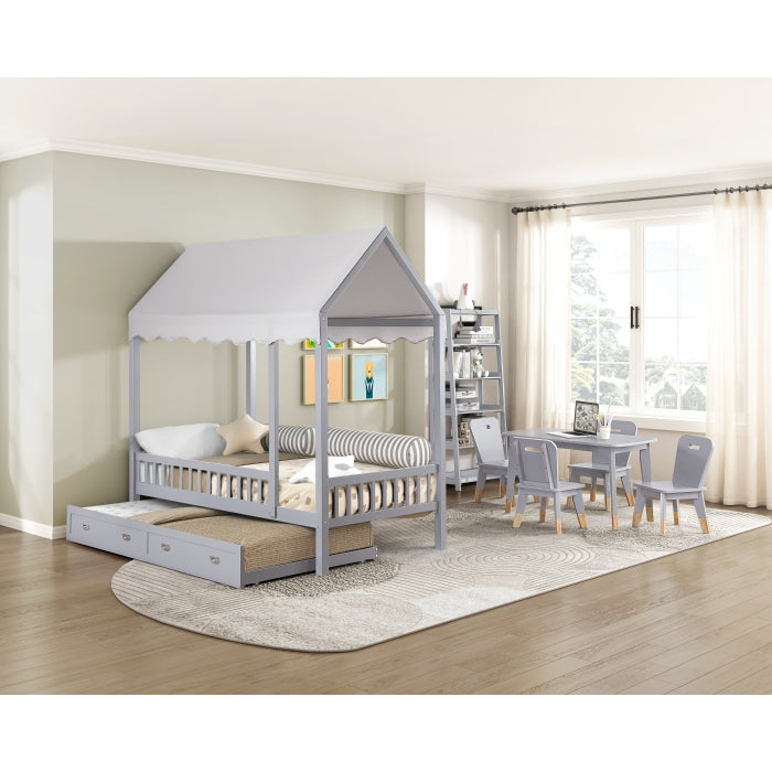 Homelegance B2024GY-16S5 Sloane Gray 5 Fixed Bookshelf