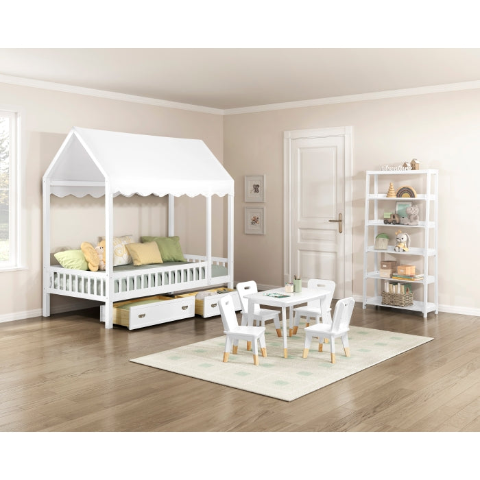 Homelegance B2024WH-16S5 Sloane White 5 Fixed Bookshelf