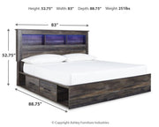 Ashley B211B51 Drystan King Bookcase Bed with 2 Storage Drawers ( Special Order )
