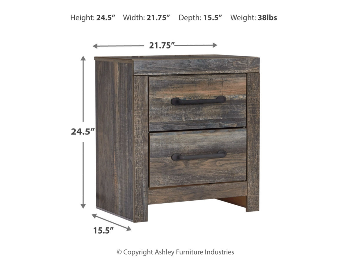 Ashley B211-92 Drystan 22" 2 Drawer Charging Nightstand ( Special Order )