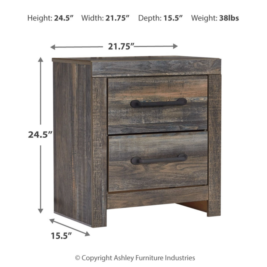 Ashley B211-92 Drystan 22" 2 Drawer Charging Nightstand ( Special Order )