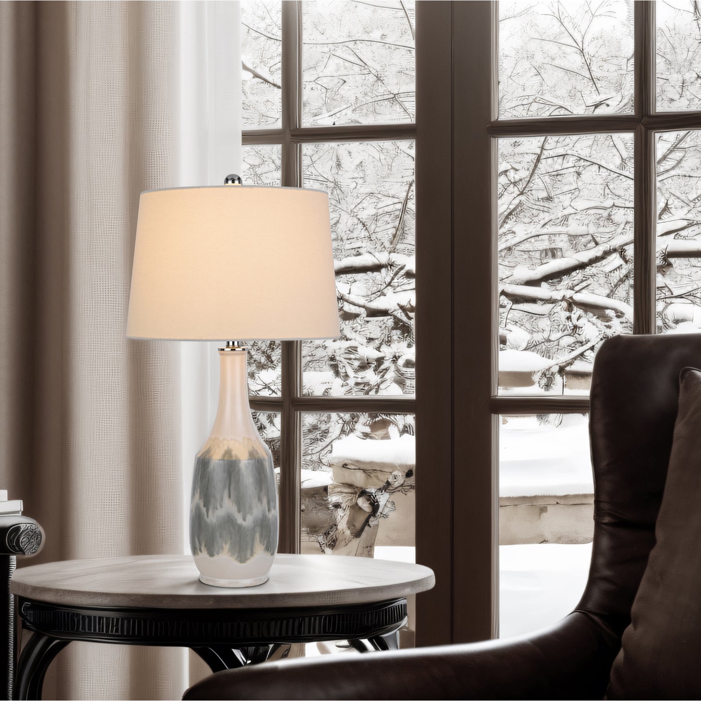 Cal Lighting BO-3203TB Ely Ceramic Table Lamp