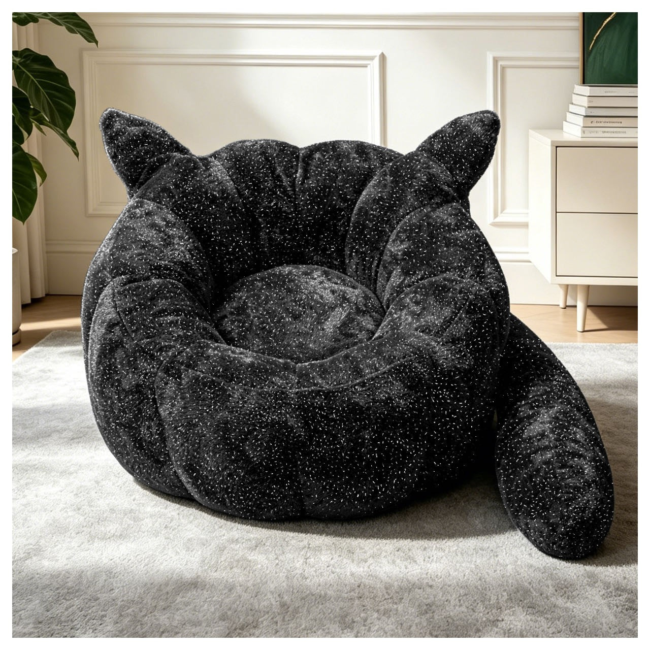Milton 7008-BK Black Cat Ears Bean Bag