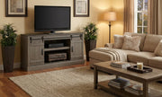 Milton DSE7233BDC-HG-RG Descano Rain Gray Barndoor TV Stand Console