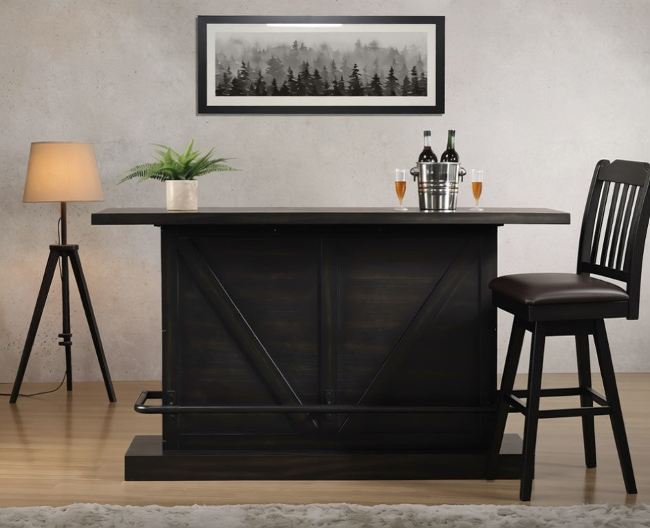 Urban Styles 3485 / 3486 / 3482 Memphis Espresso Bar Set w/ 2 Bar Stools