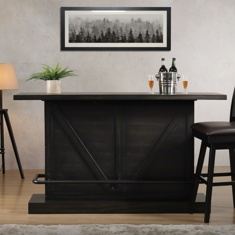 Urban Styles 3485 / 3486 / 3482 Memphis Espresso Bar Set w/ 2 Bar Stools