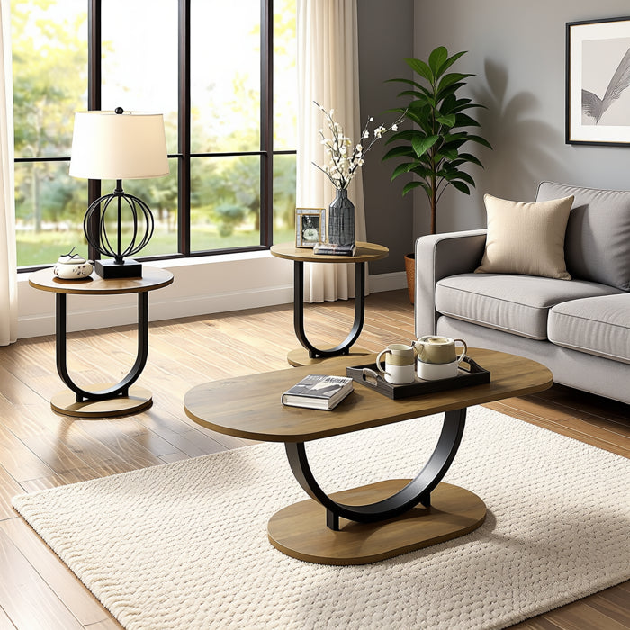 FOA CM4199A-3PK Olbia 3 Piece Occasional Table Set