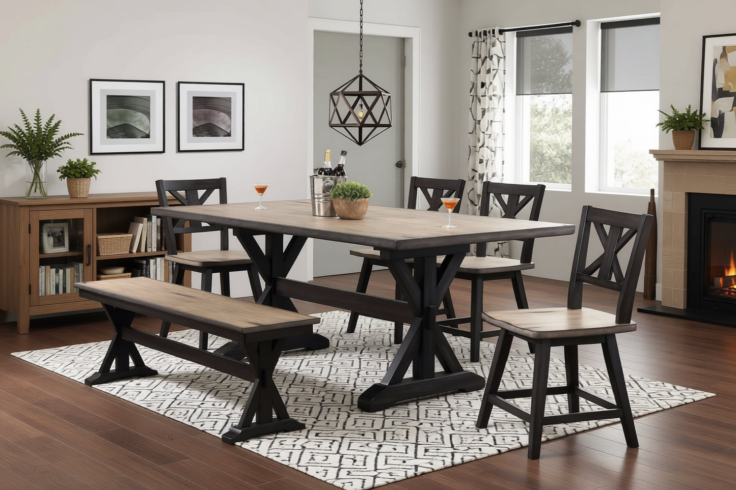 Urban Styles 1871 / 1870 Orlando 78x34 5 Piece Dining Set