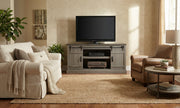 Milton DSE7233BDC-HG-RG Descano Rain Gray Barndoor TV Stand Console