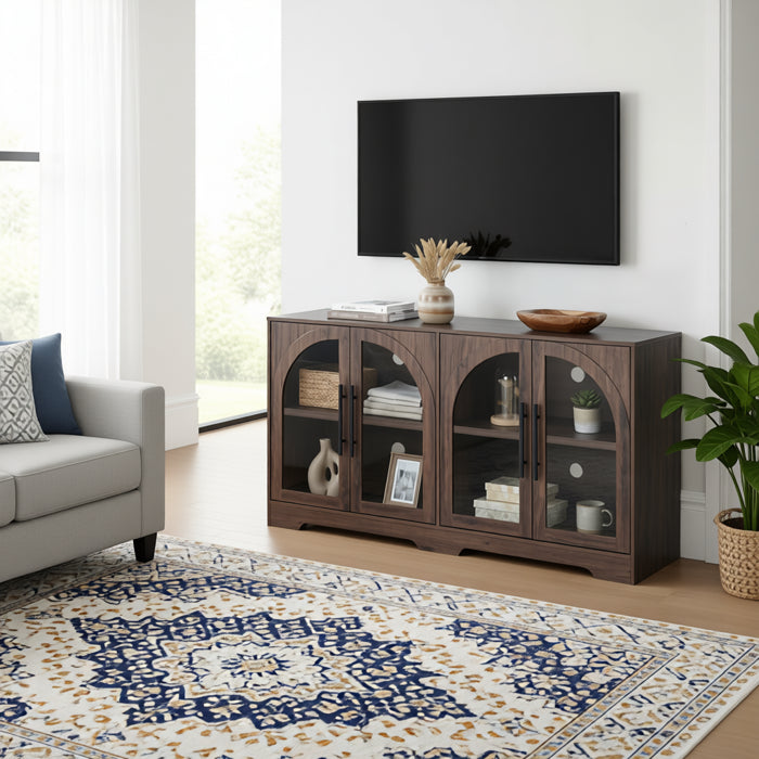 FOA SL-AC8000WN-3A Halstead Walnut TV Stand