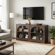 FOA SL-AC8000WN-3A Halstead Walnut TV Stand