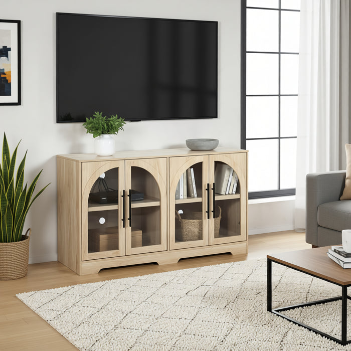 FOA SL-AC8000NT-3A Halstead Natural Media Console
