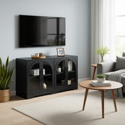 FOA SL-AC8000BK-3A Halstead Black TV Stand