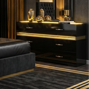FOA FM72015BK-D Lucida Black LED Dresser