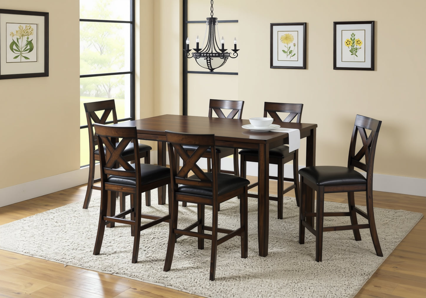 Urban Styles 2590 Palm Springs Brown 7 Piece Counter Height Pack