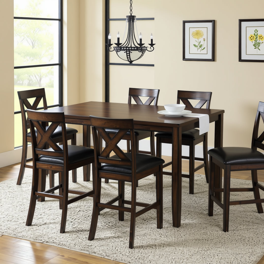 Urban Styles 2590 Palm Springs Brown 7 Piece Counter Height Pack