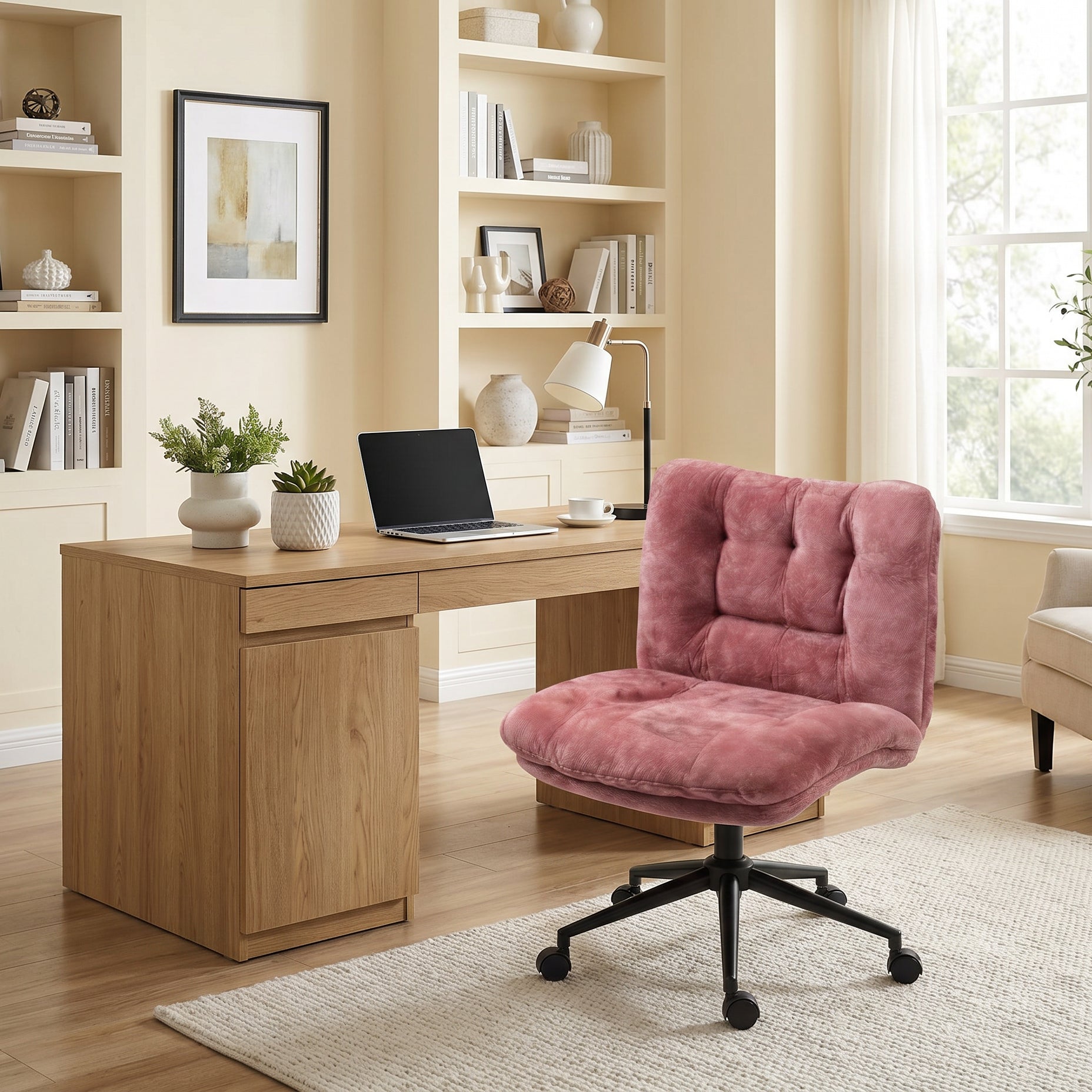 Milton QL-66H2-05 Wine Red Velvet Criss Cross Office Chair