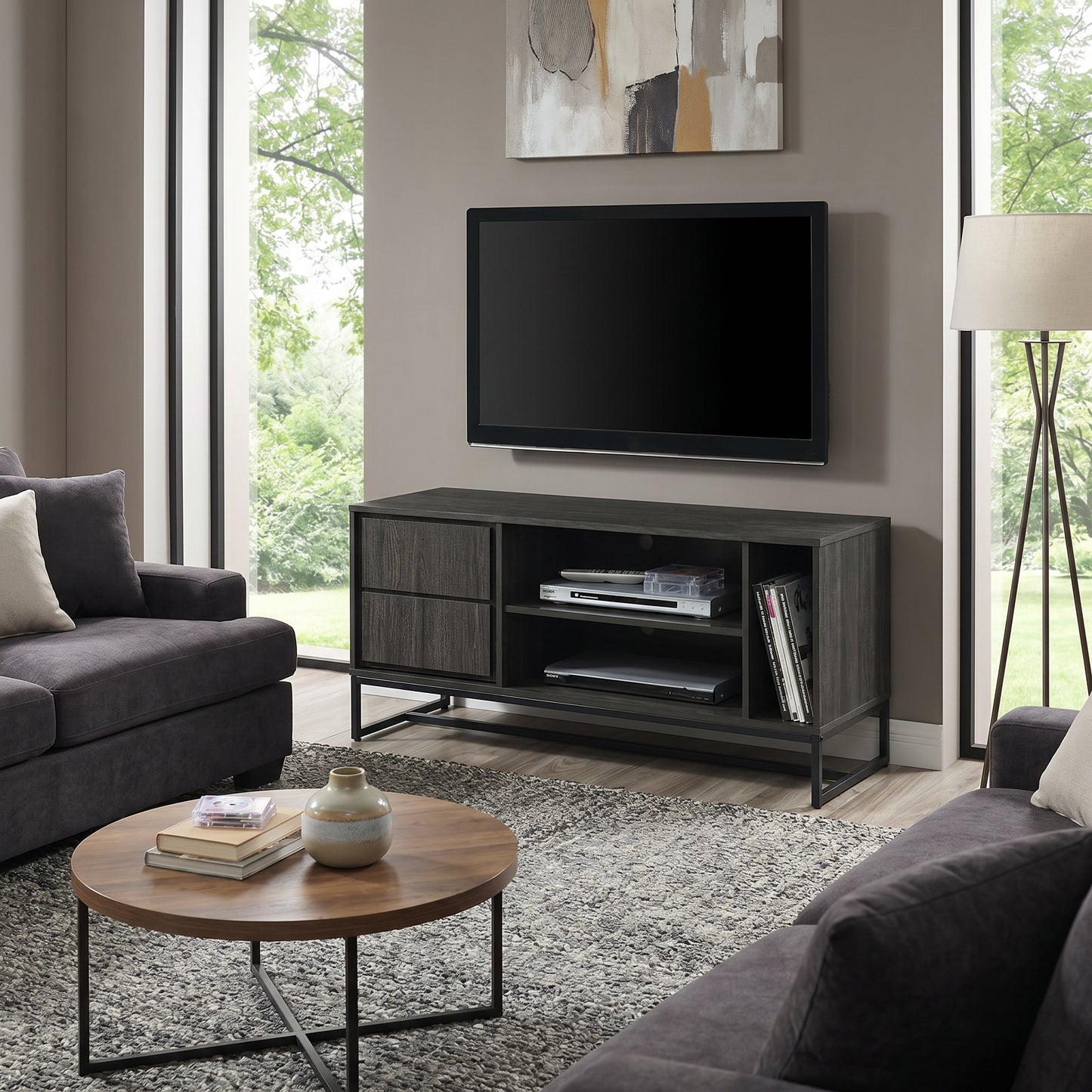 Milton 2003 47" Dark Espresso 1 Shelf & 1 Cabinet TV Stand