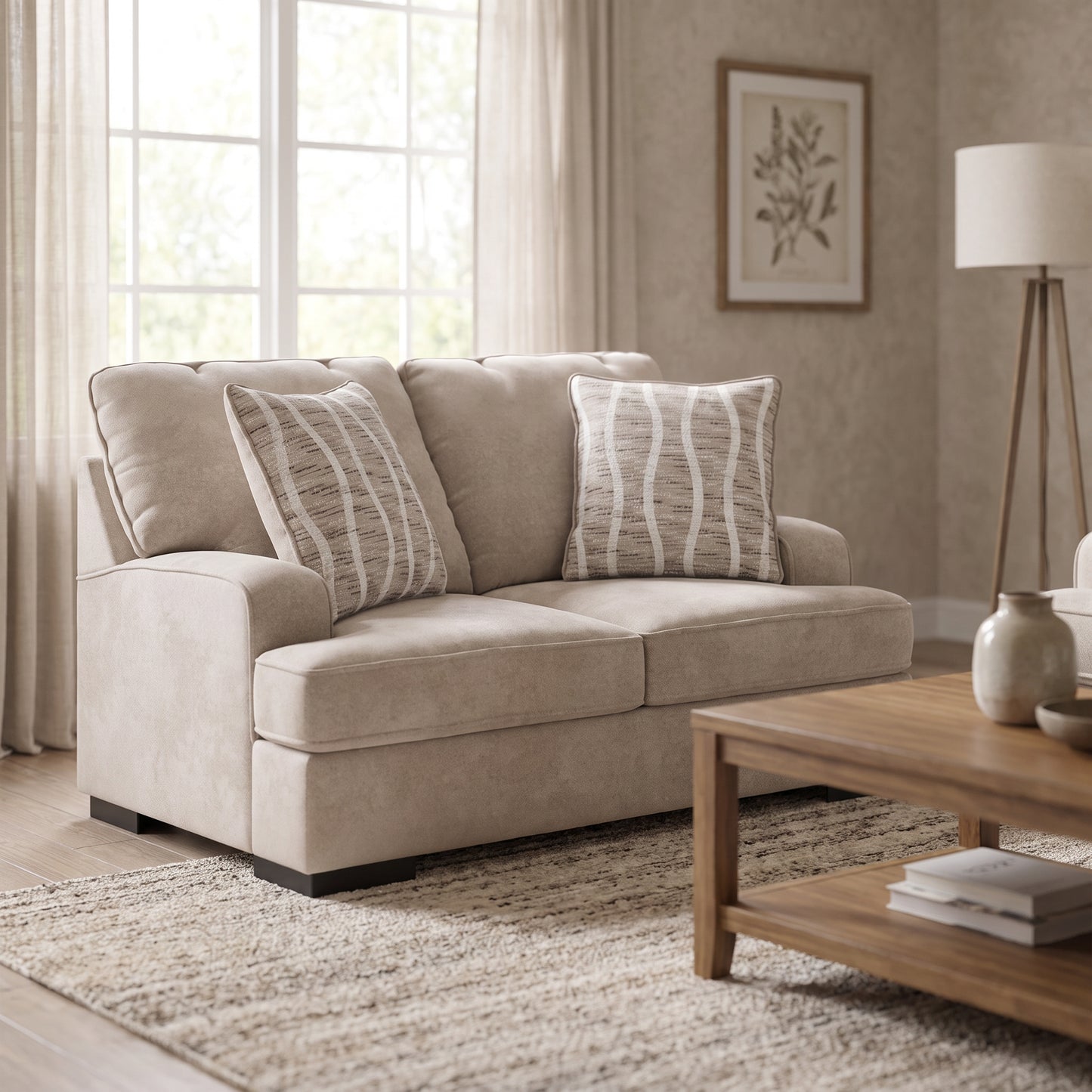 Ashley 5990235 High Profile Taupe Loveseat