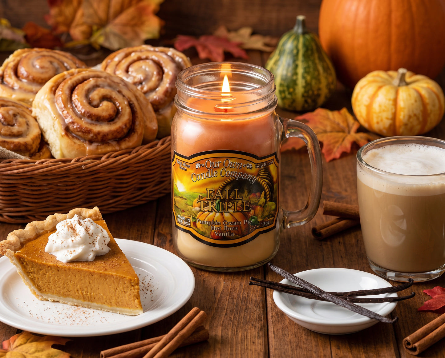 Our Own Candle Company Fall Triple Mason Jar